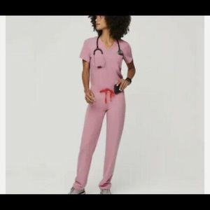 Chalk Pink Catarina FIGS Scrub Top/Bottom